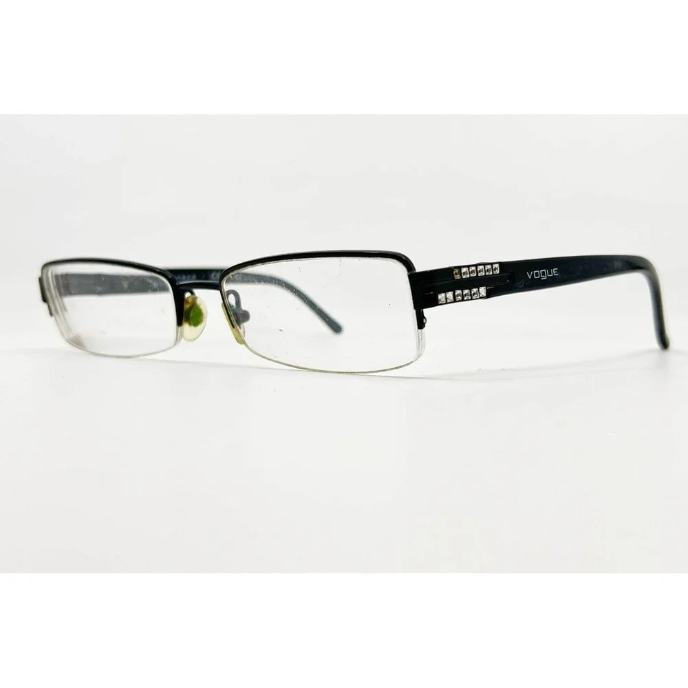 Vogue Eyeglasses Womens Black Rhinestone VO 3694-B 352 52-17-135 52mm